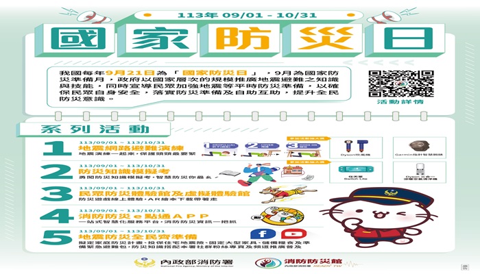 【活動】113年國家防災日 系列活動開跑囉！​​​​​​​​​​​​​​的封面圖片